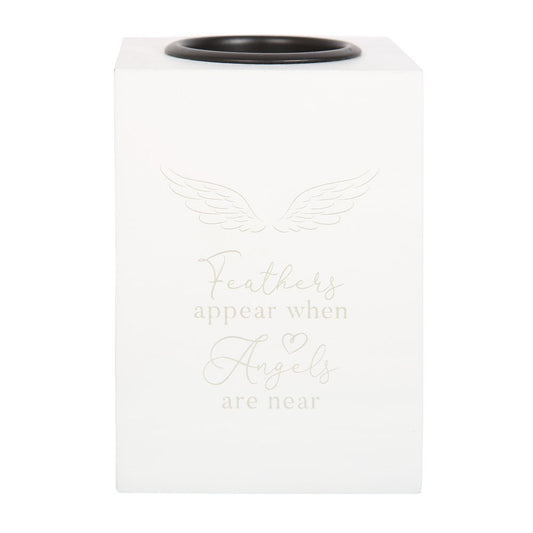 FEATHERS APPEAR ANGEL WING TEALIGHT HOLDER