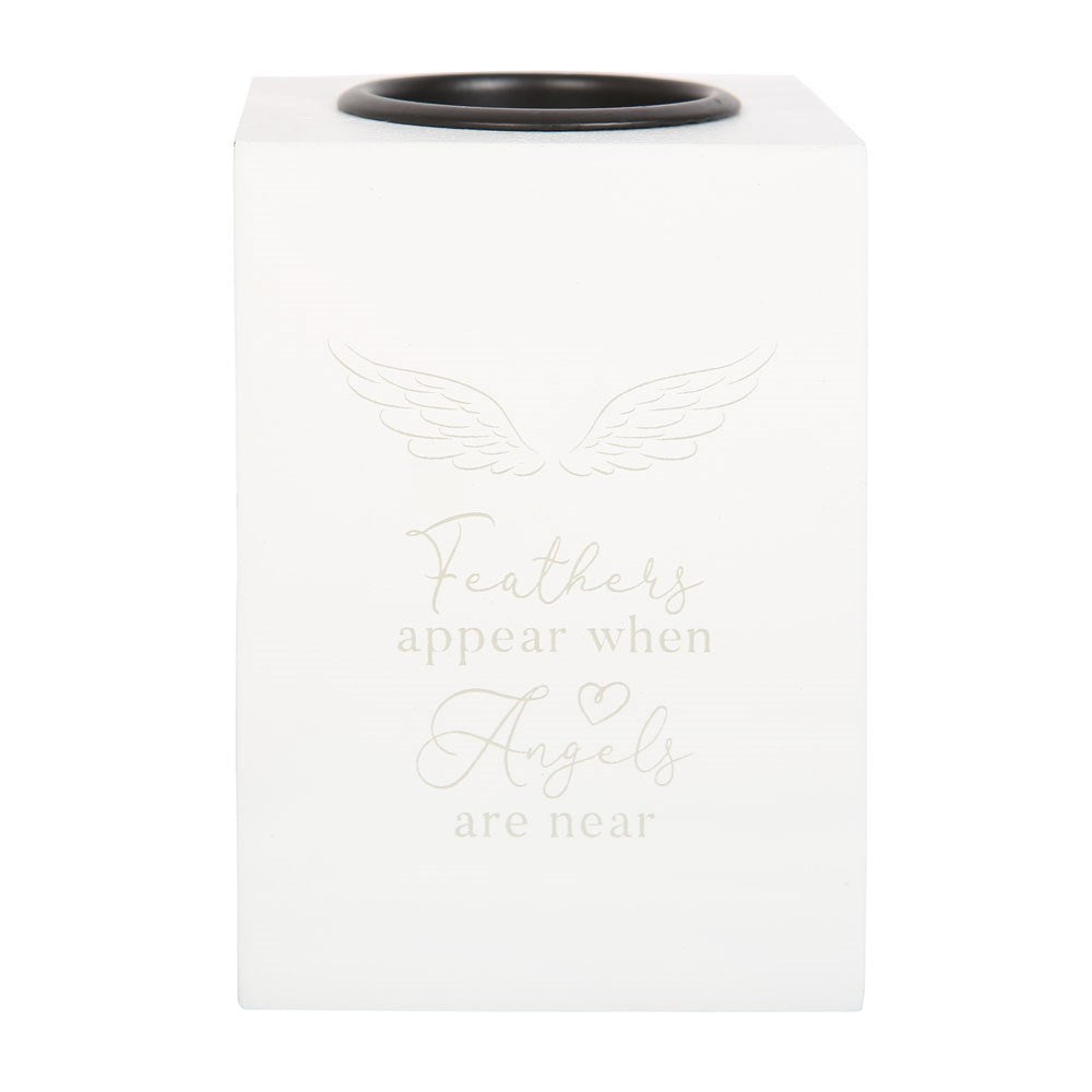 FEATHERS APPEAR ANGEL WING TEALIGHT HOLDER