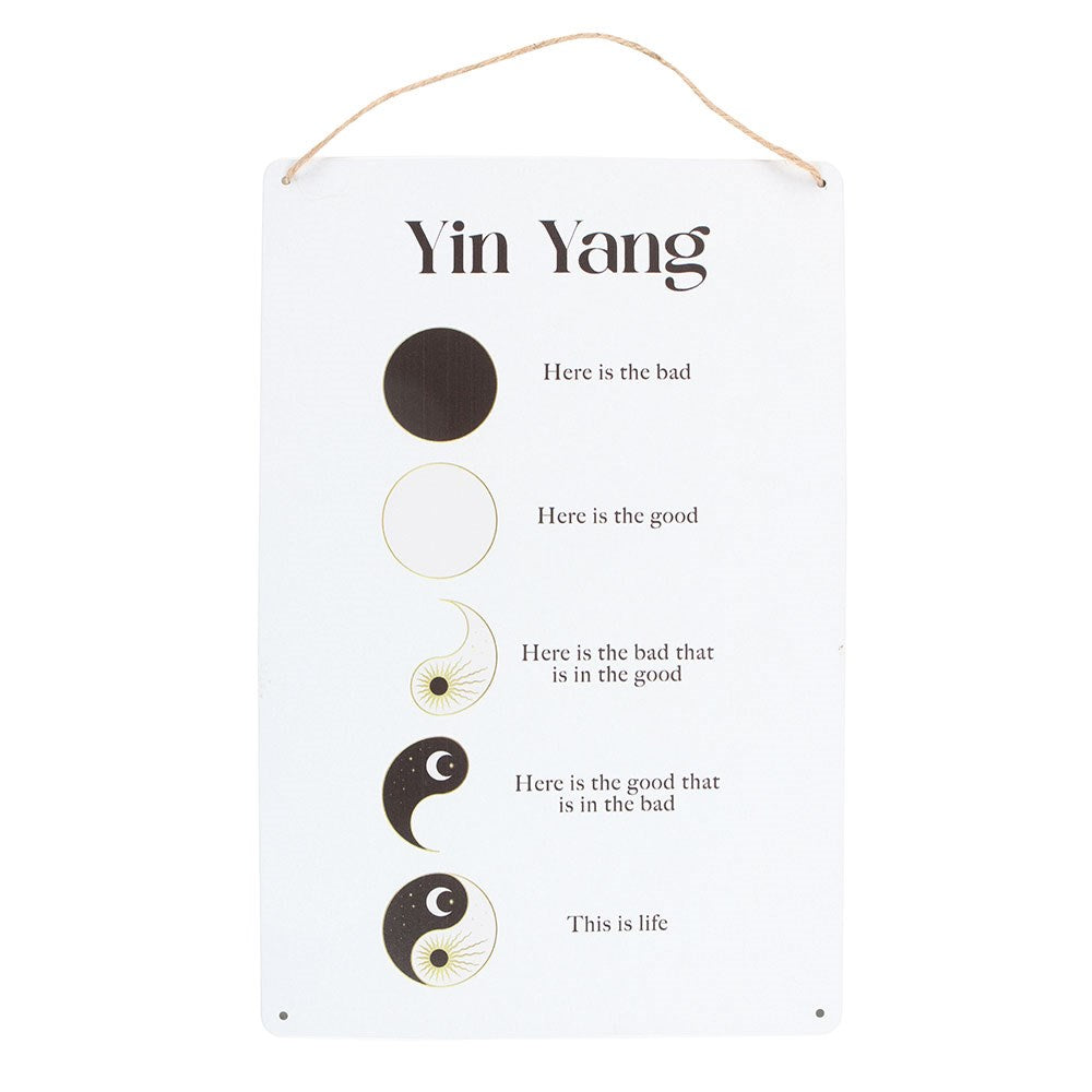 30CM YIN YANG HANGING METAL SIGN