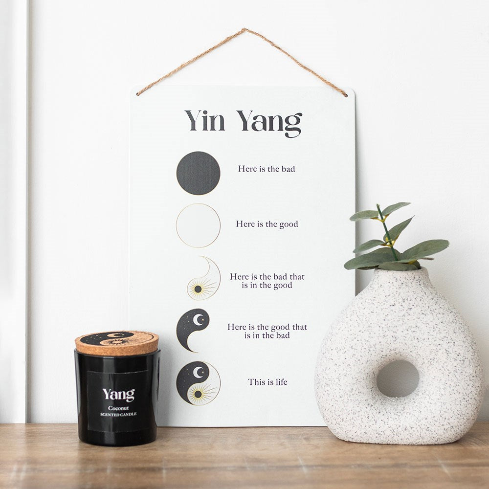 30CM YIN YANG HANGING METAL SIGN