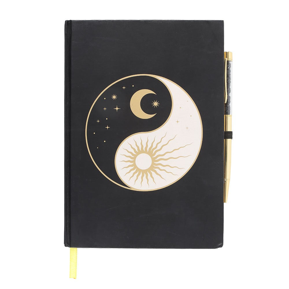 YIN YANG JOURNAL WITH BLACK OBSIDIAN PEN