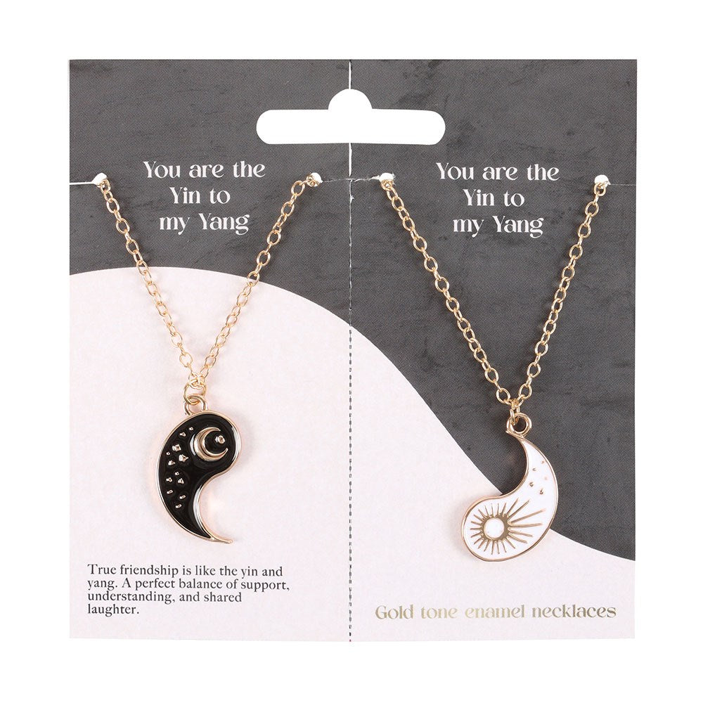 PAIR OF YIN YANG BEST FRIEND PENDANT NECKLACES