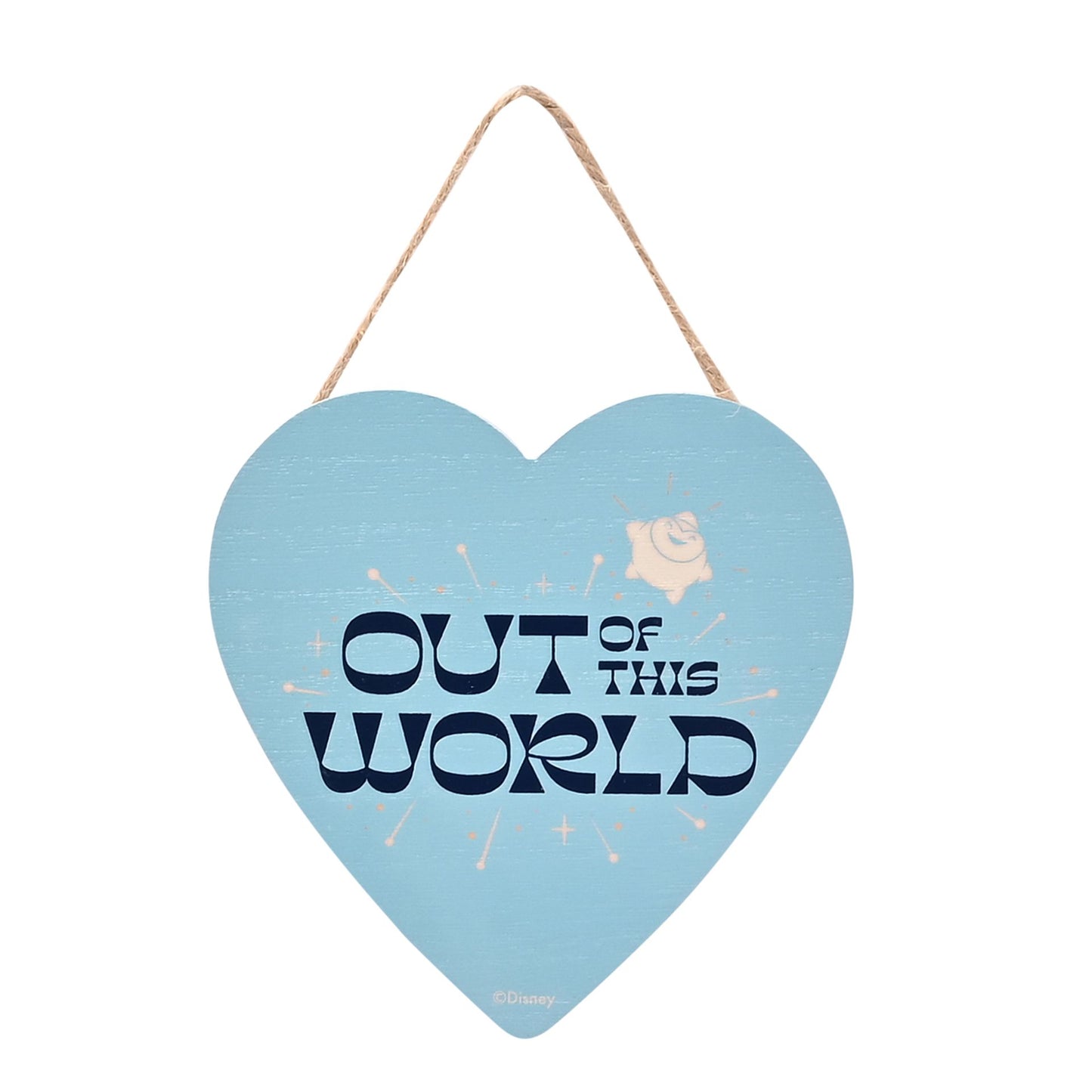DISNEY WISH HANGING HEART PLAQUE 'OUT OF THIS WORLD''