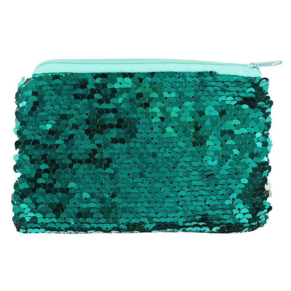 Reversible Sequins Mermaid Coin Purse with a Zip Closure