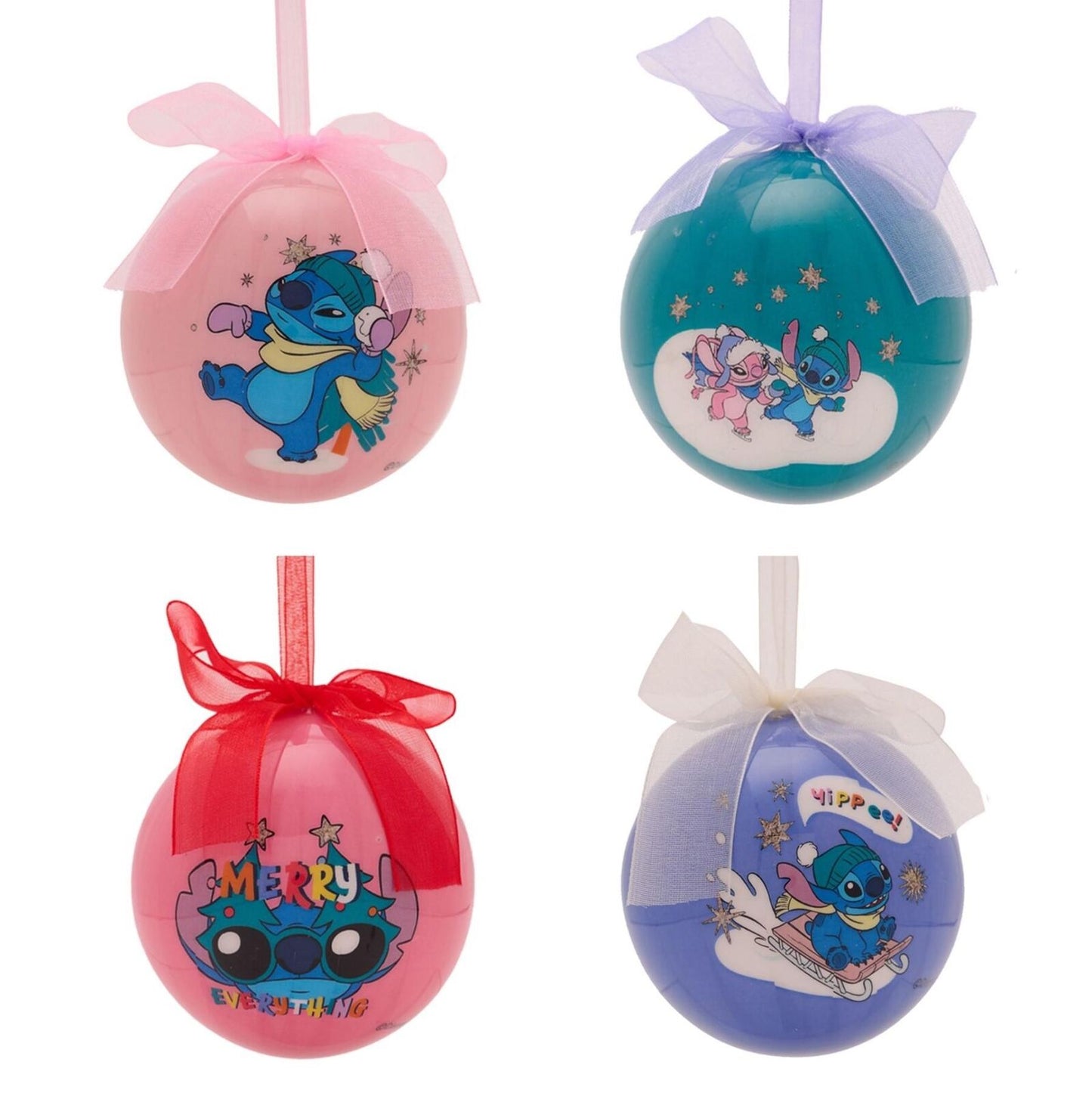 DISNEY STITCH SET OF 4 BAUBLES