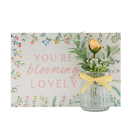 THE COTTAGE GARDEN JAR PLAQUE 'BLOOMING LOVELY'