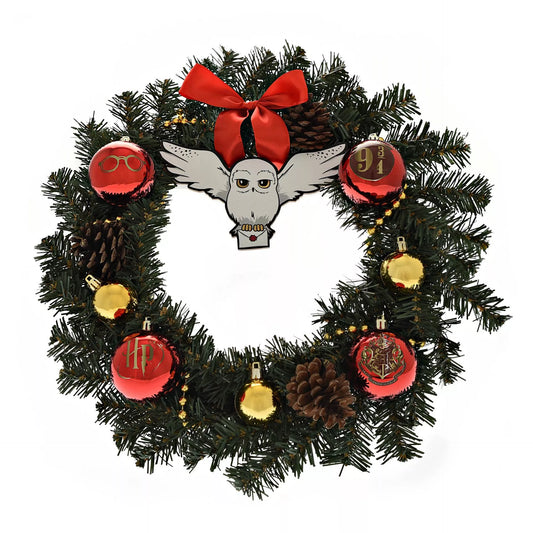 HARRY POTTER CHRISTMAS WREATH WITH HEDWIG 35CM