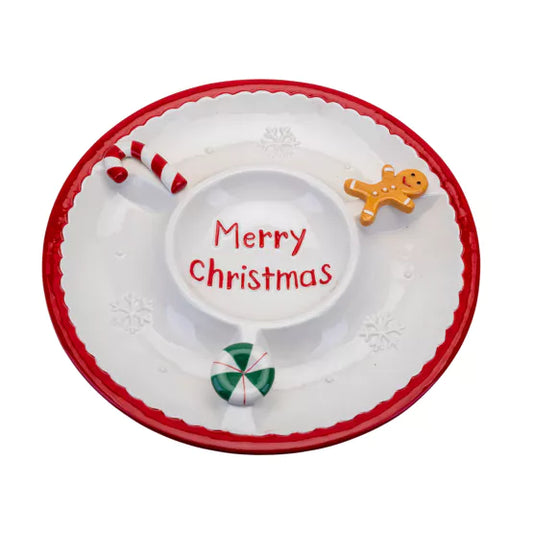 CERAMIC SERVING PLATE - MERRY CHRISTMAS