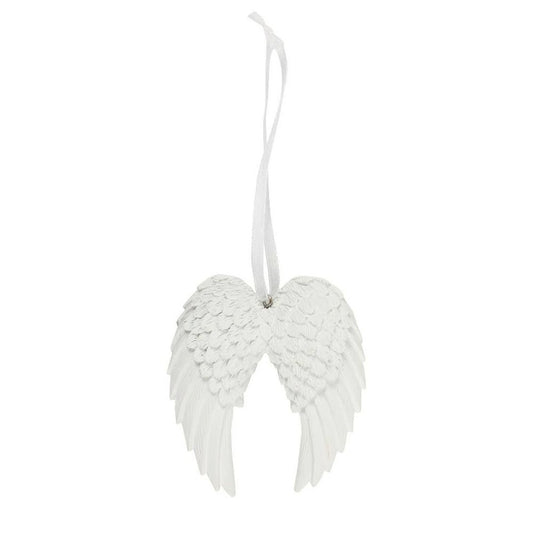 DOUBLE GLITTER ANGEL WING HANGING DECORATION