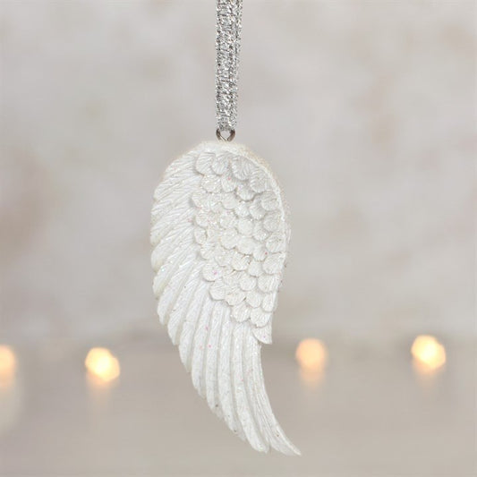 GLITTER ANGEL WING HANGING DECORATION