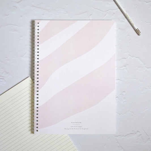 Large Spiral Lined Notebook - Waves