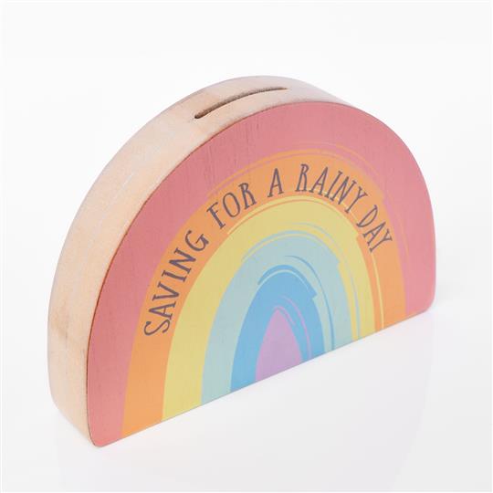 SAVING FOR A RAINY DAY RAINBOW MONEY BOX