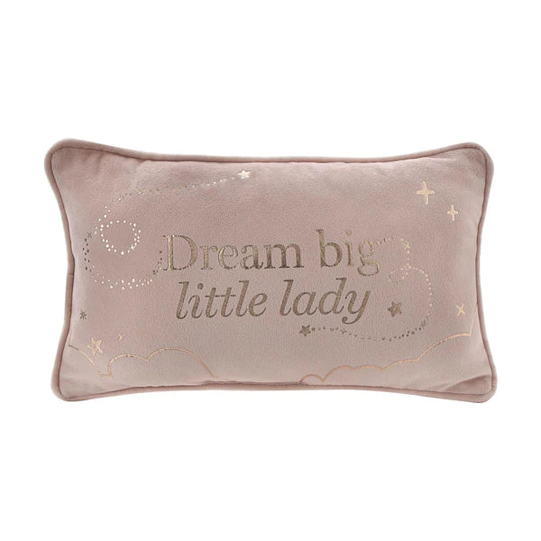 BAMBINO RECTANGLE VELVET CUSHION "LITTLE LADY" 33CM