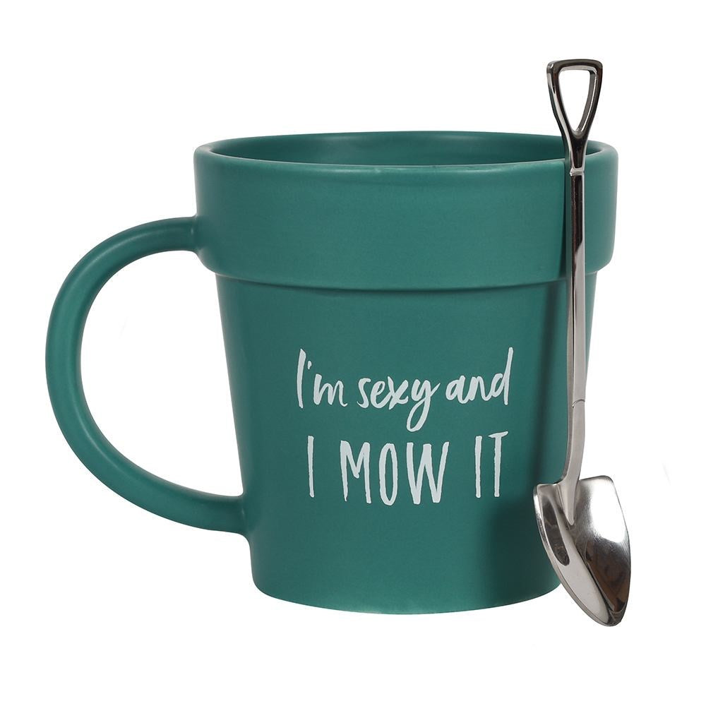 Mow It Planter Mug & Shovel Spoon - Zen Garden