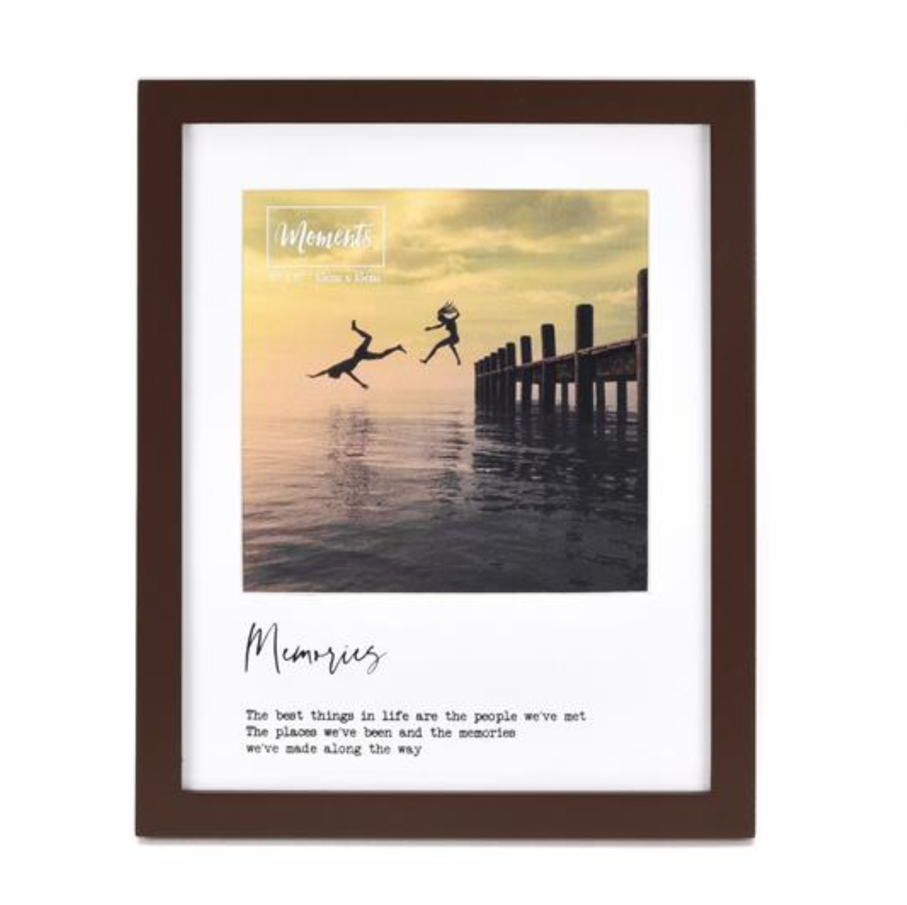 MOMENTS WOODEN PHOTO FRAME WITH MOUNT 6" X 6" - MEMORIES