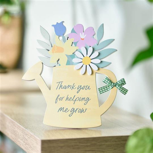THE COTTAGE GARDEN WATERING CAN PLAQUE "THANK YOU"